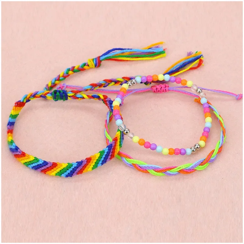 Rice Bead Bracelet  Hand knitting  multi-storey  Beaded  Rope braiding  geometry  fashion  Simple  Bohemia  Adjustable Bracelet