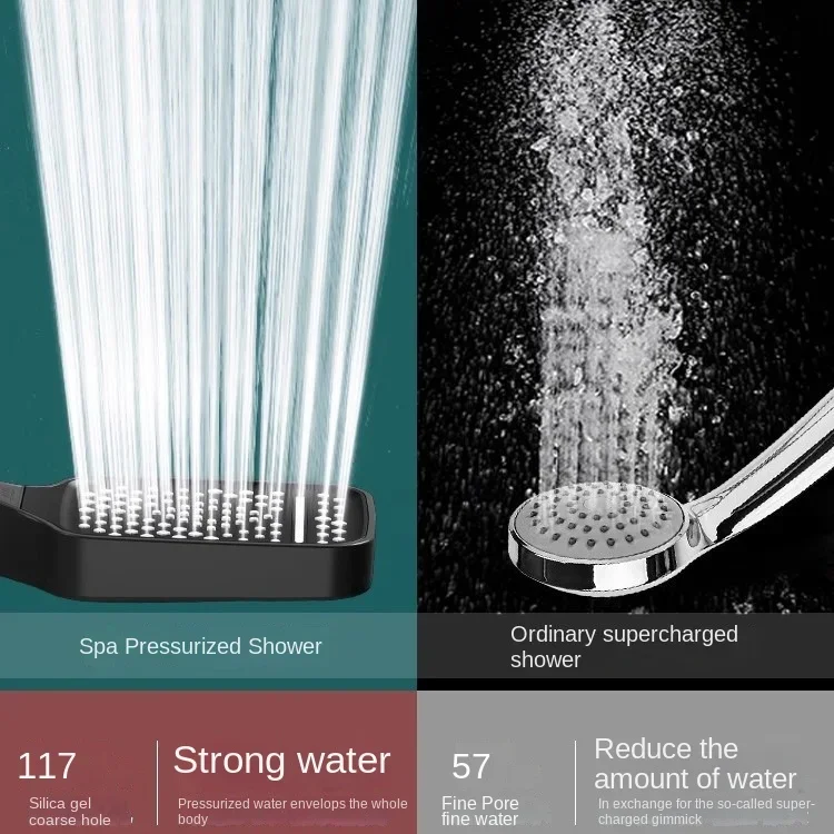 High-Pressure Handheld Showerhead Set - Boosting, Universal, 7-Level Buttons, Super Strong Water Flow