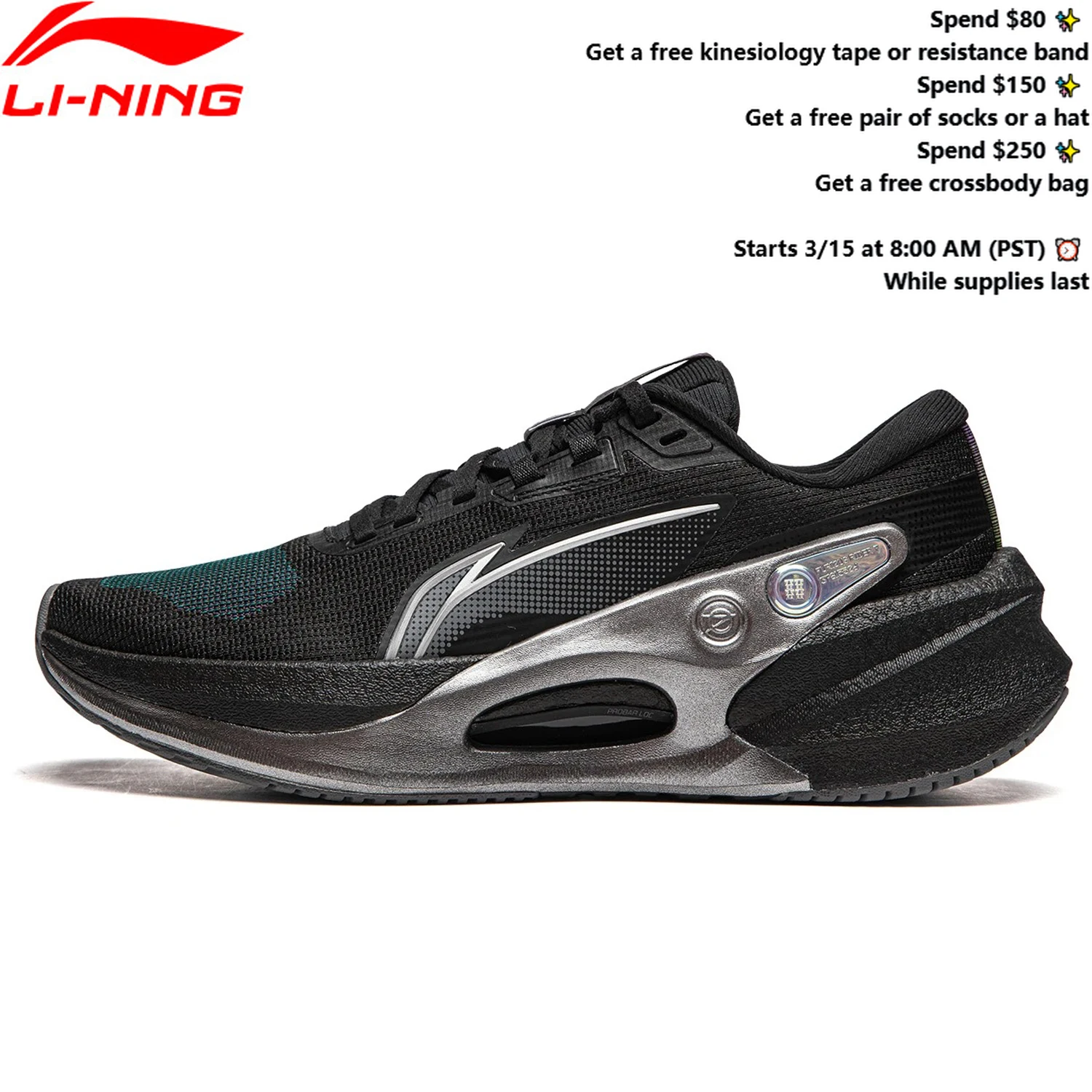 

Li-Ning Men's FURIOUS RIDER 7 V2 Stability Running Shoes BOOM FIBER Cushion Stable Support Sport Shoes Wearable Sneakers ARZU003