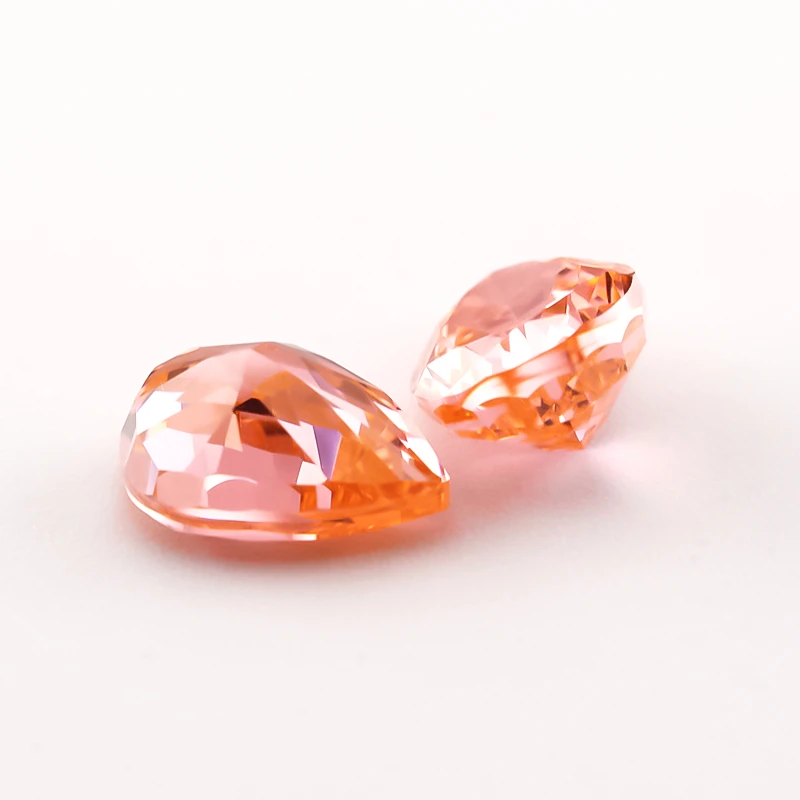 

Size 6x8mm 09#Morganite Color Pear Crushed Ice Cut CZ Stone 5A Zircon Loose Cubic Zirconia Synthetic Gemstone For Jewelry Making