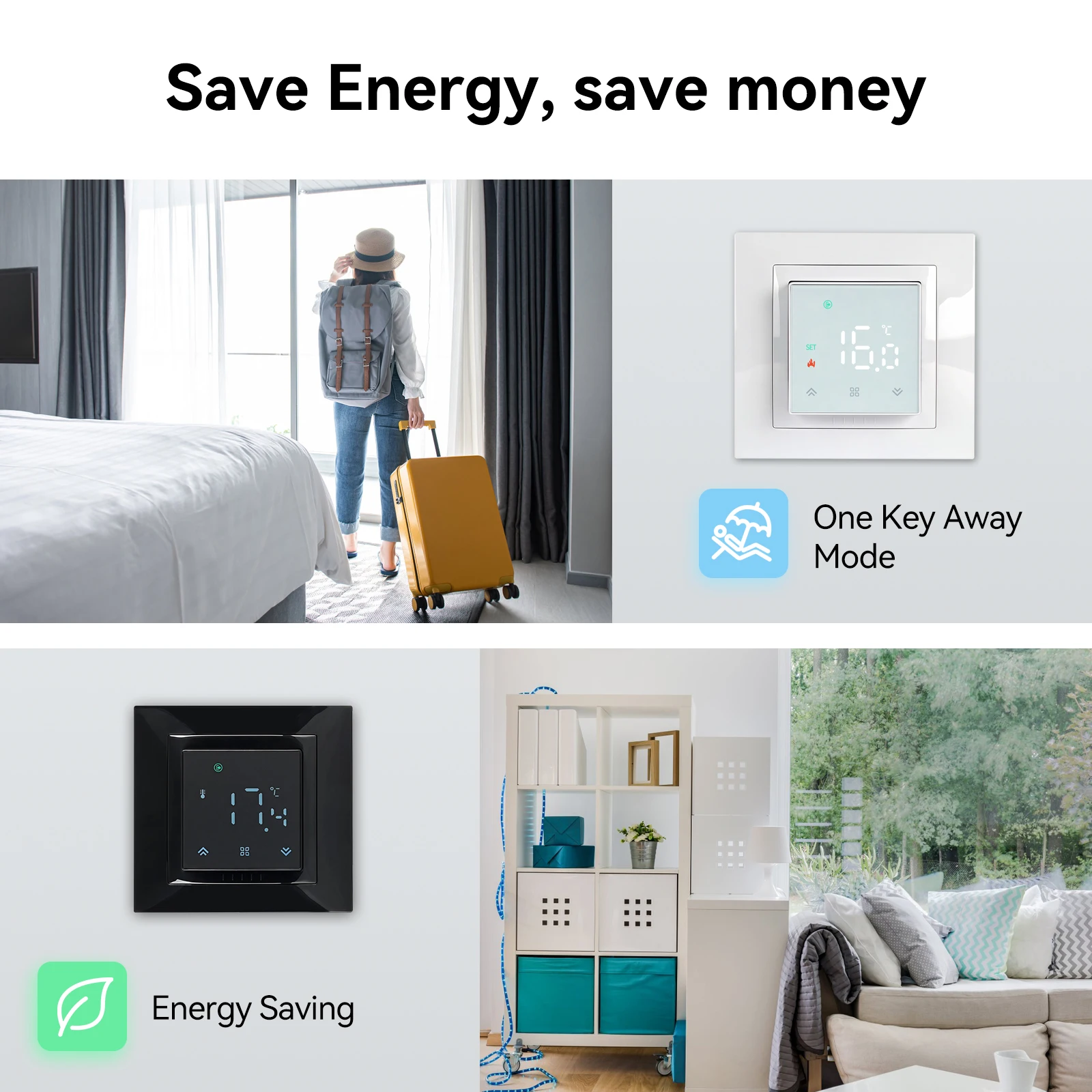 Smart WiFi Tuya Thermostat 3A/16A Detachable MiNi Temperature Controller for Electric Flooring Heating/Water Heating/Boiler