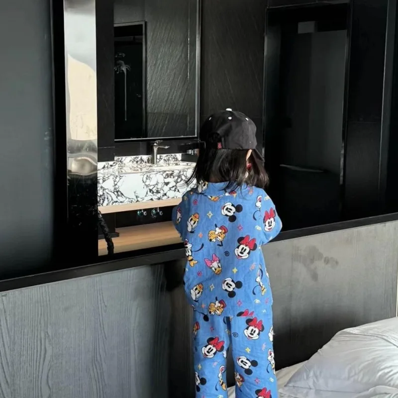 

Children Pajama Suit Baby Boy Loungewear Cartoon Mickey Mouse Long sleeve Top Pants 2pcs/Sets Kids Girl Clothes Sleepwear