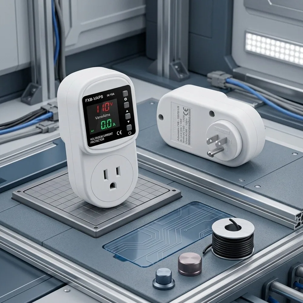 16A Adjustable Over Under Voltage Protector For 110V Appliances, Auto Power Cutoff & Safe Restoration Relay
