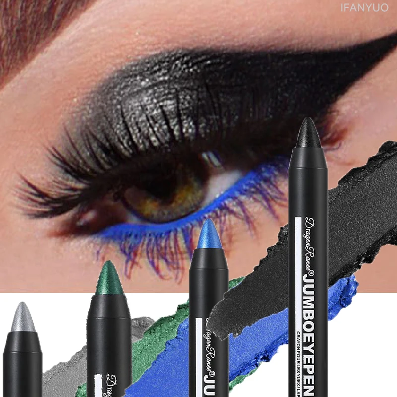 Metallic Glitter Eyeshadow Stick Smoky Dark Green Eye Shadow Pencil Waterproof Pearlescent Highlighter Eyeliner Pencil Cosmetics
