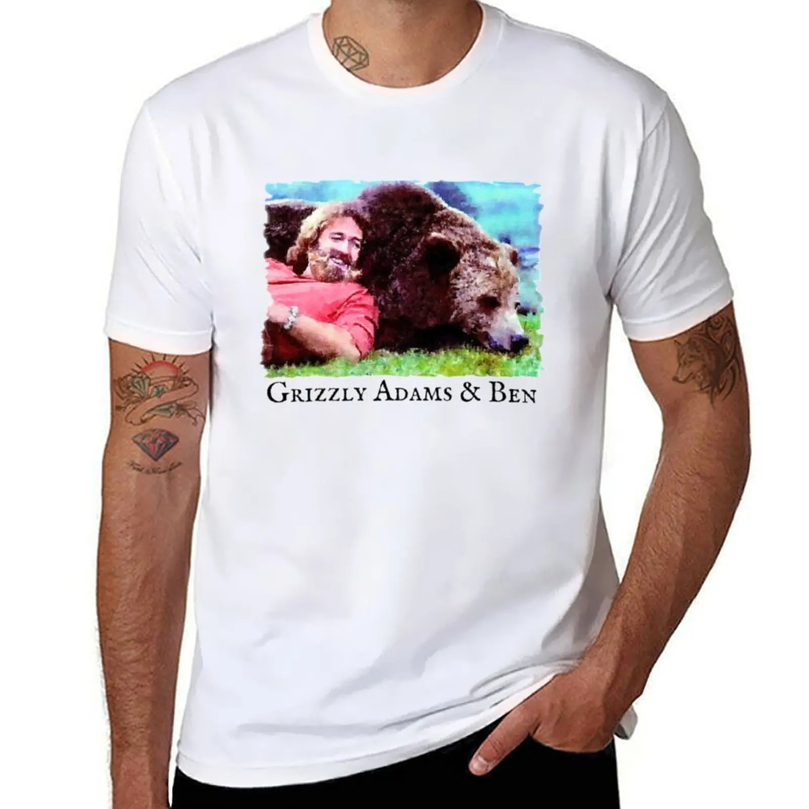 

Grizzly Adams & Ben T-Shirt funny t shirts cotton man graphic t shirt T-Shirt