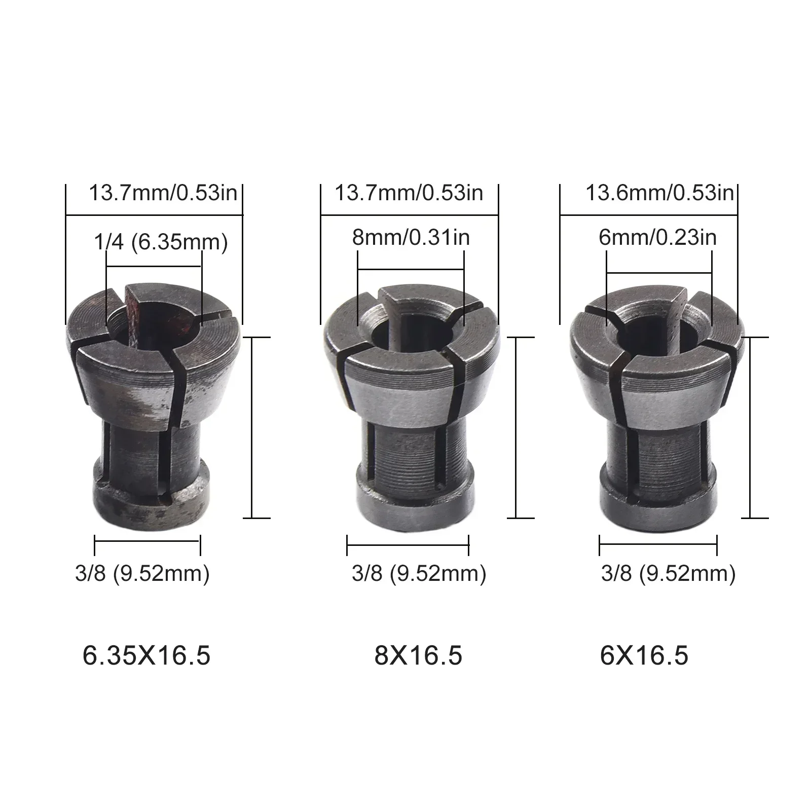 Carbide Split Bushing Converters Collet Chuck Adapter S Wood Router Chuck Engraving Trimming Machine Router Heat Treatment