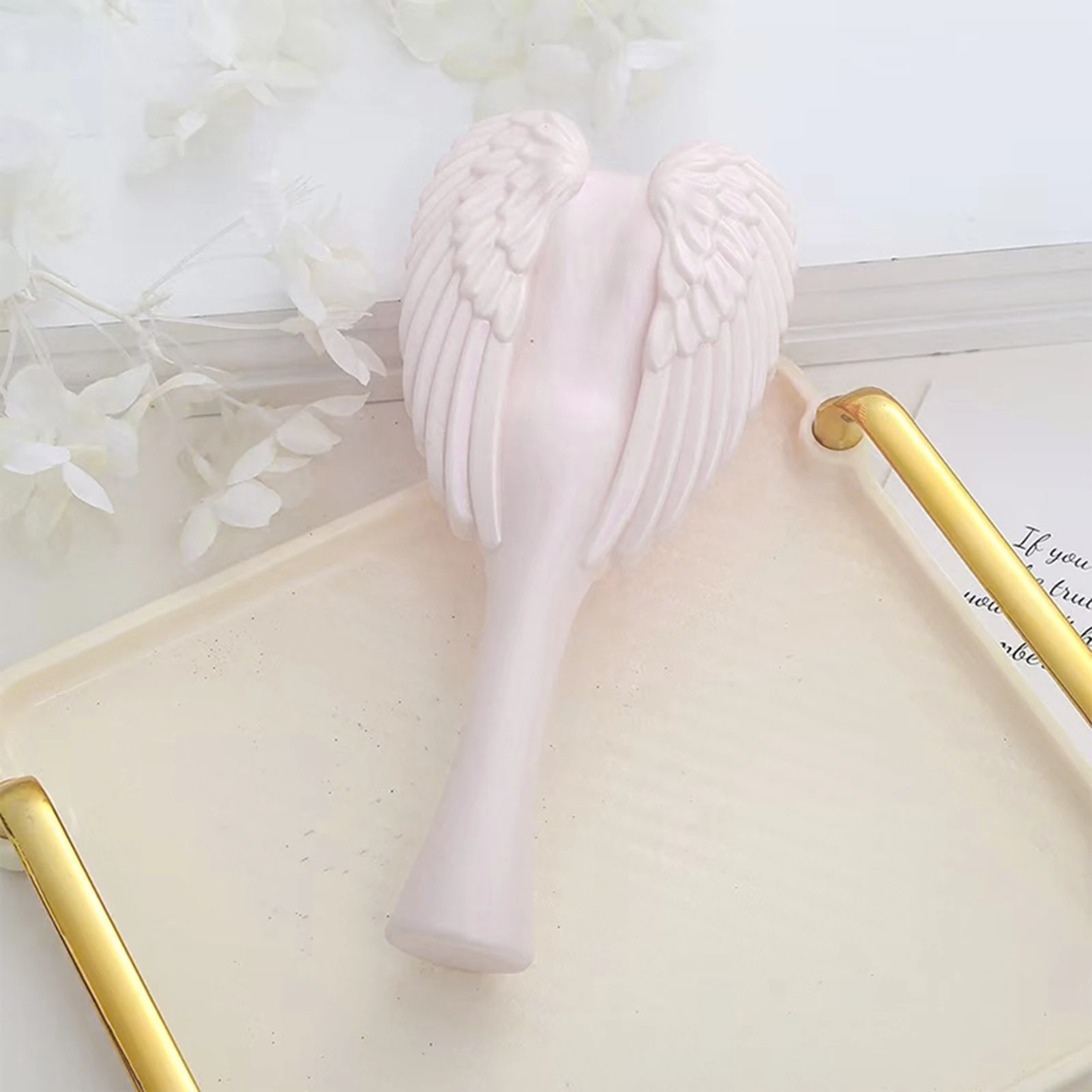 Picture 3: Household Massage Hair Comb Elegant Angel Wing Wide Teeth Comb Hair Brush for Women Men Kids Boys Girls