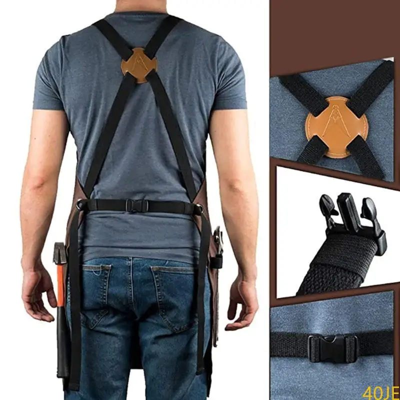 

40JE Stenffy Multi Pocket Canvas Work Apron, Adjustable Back Weight Apron