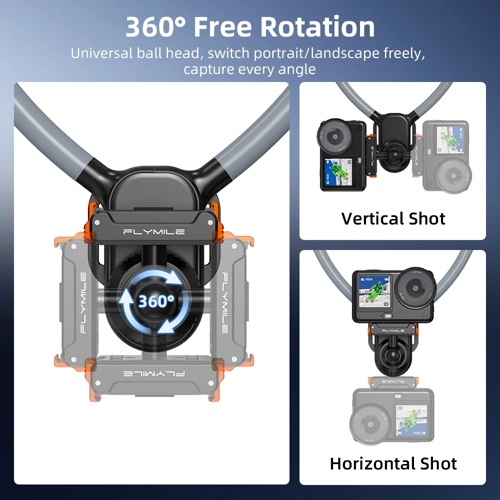 Flymile Magnetische Nackenhalterung Brustgurt für DJI Action 6/5/4/3/Insta360 Ace Pro 2 X5 360 ° Verstellbarer Flexibler Halter – Detail 4