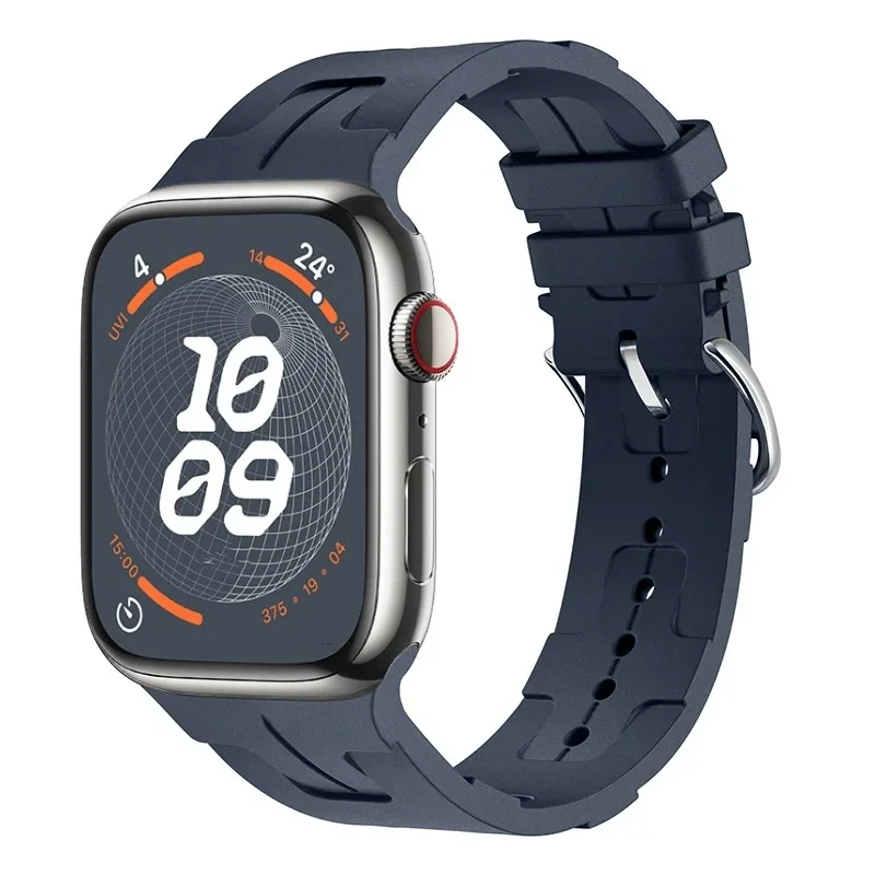Силиконовый ремешок для Apple Watch Ultra 2 49 мм 10 9 8 7 46 мм 45 мм 41 мм Браслет iWatch series 6 5 4 SE2 44 мм 42 мм Correa