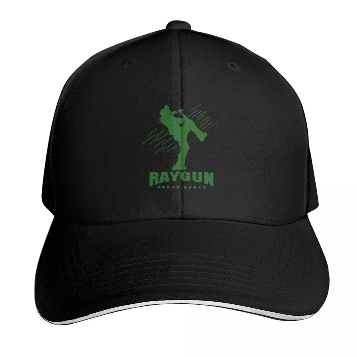 Raygun Break Dance Black Australia Team Baseball Cap Streetwear Hip Hop Trendy Vintage Retro Embroidered Lightweight Packable