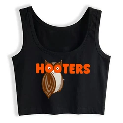 Spoon And Fork Cliparts Hooters Graphics Sexy Slim Crop Top Women's Funny Naughty Tank Tops Street Fashion Cotton Camisole