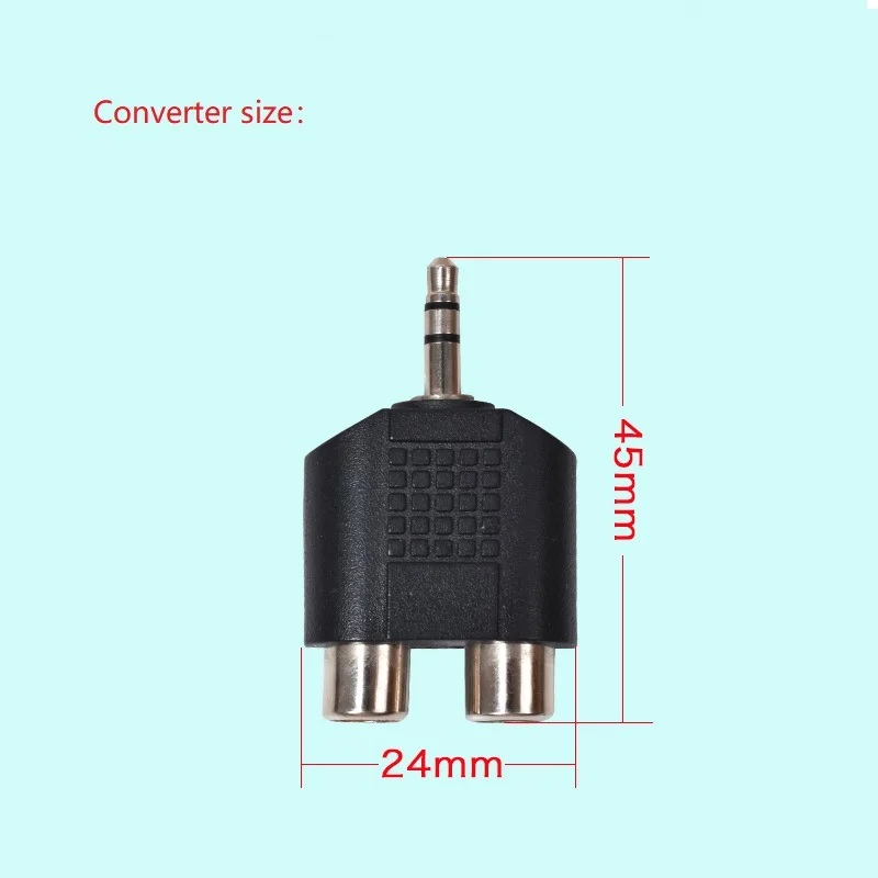 Asenwell barato conversor de áudio estéreo 3.5mm macho para rca fêmea conversor aux para l/r 2ch jack amplificador de áudio para fone de ouvido do telefone