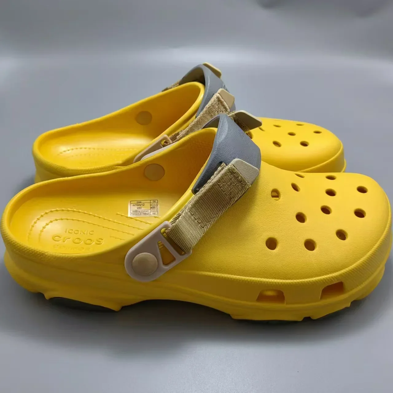 

Cros Zapatos de playa para hombre, zuecos de escalada clássicos al aire libre, sandalias sin cordones transpirables y cómodas