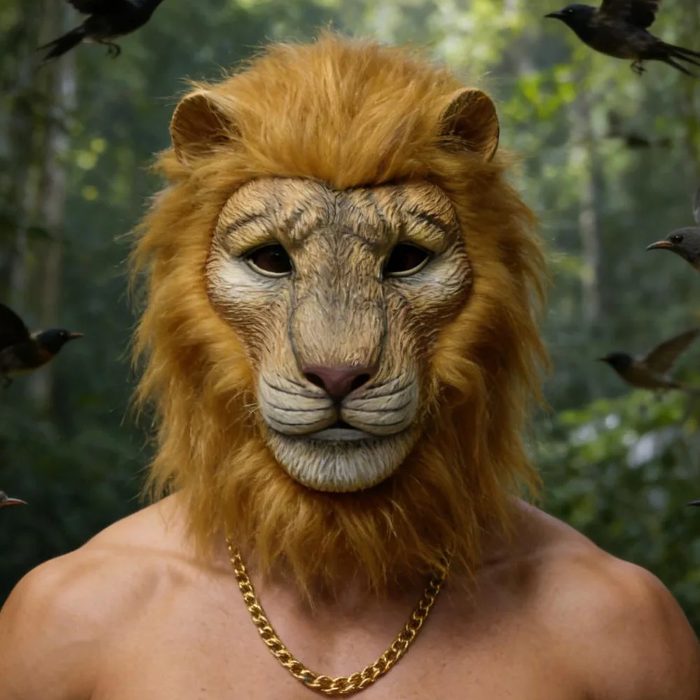 

Animal Lion Mask Cosplay Beast White Lion Latex Masks Carnival Dress Up Masquerade Halloween Party Costumes Props Gifts
