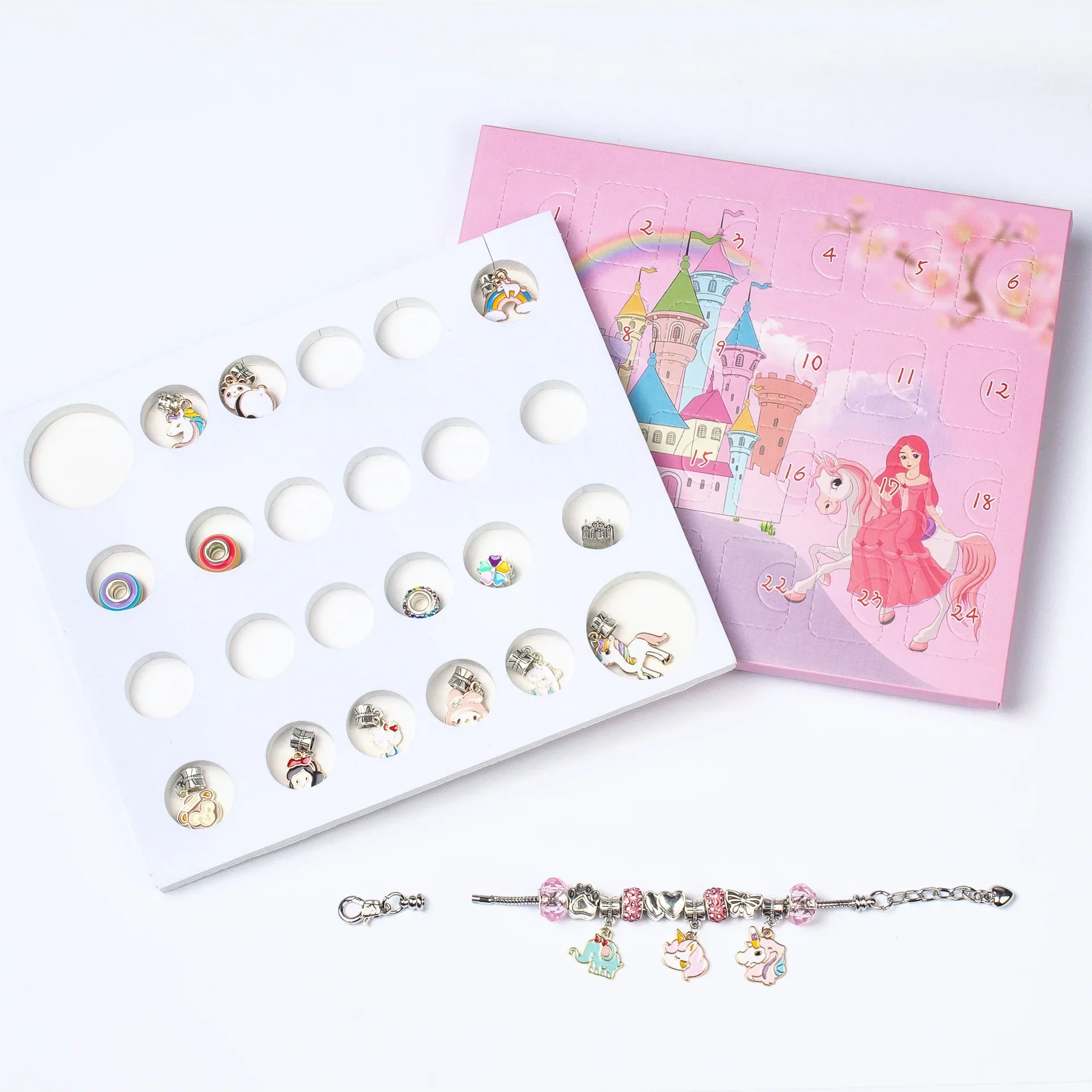 

24PCS Christmas Advent Calendar 2025 Girls Bracelet Christmas Countdown Calendar DIY Bracelets Xmas Vacation Advent Calendar