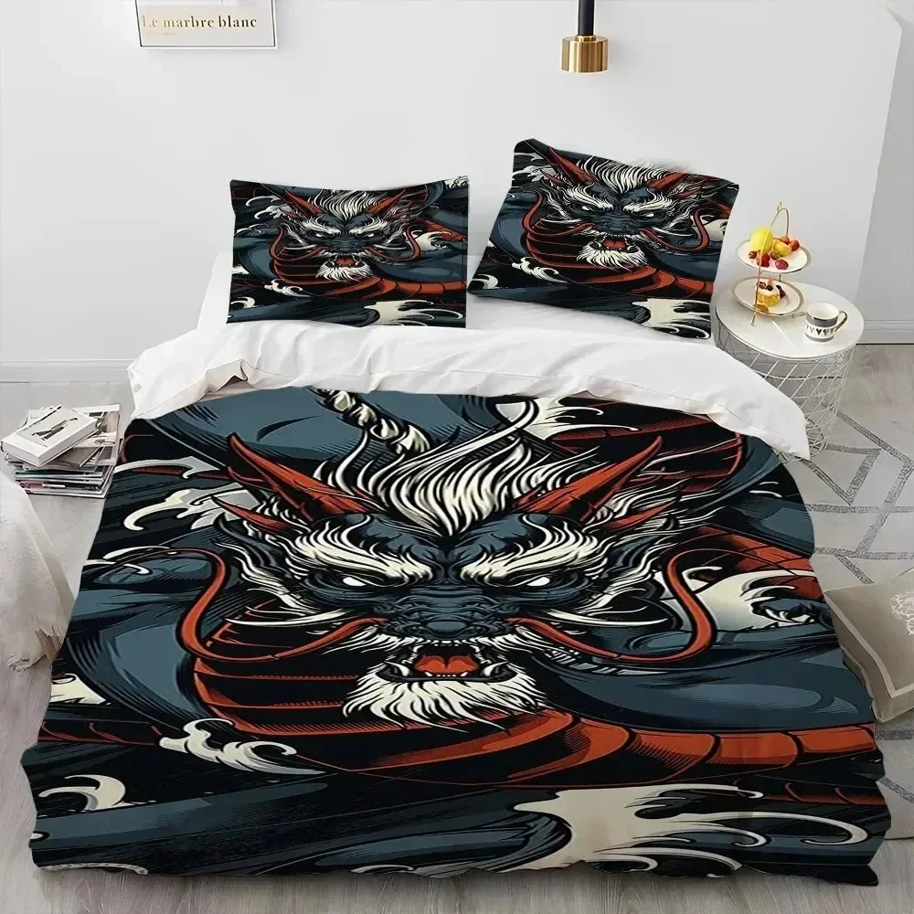 3D Print Dragon Cartoon Loong Bedding Set Duvet Cover Bed Set Quilt Cover Pillowcase Comforter king Queen Size Boys Adult