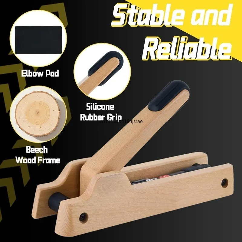 Wooden ArmWrestling Trainer Bicep Grip Strength Gear Household Gym Fitness Equipment for Forearm Upper‑Arm Muscle Power Training