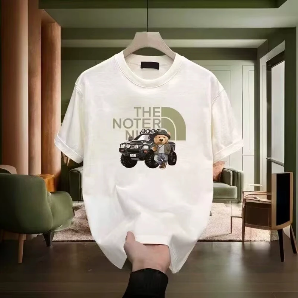 American Pure Cotton Printed T-shirt for Men and Women, Short-sleeved Y2K Summer Sweat-absorbing