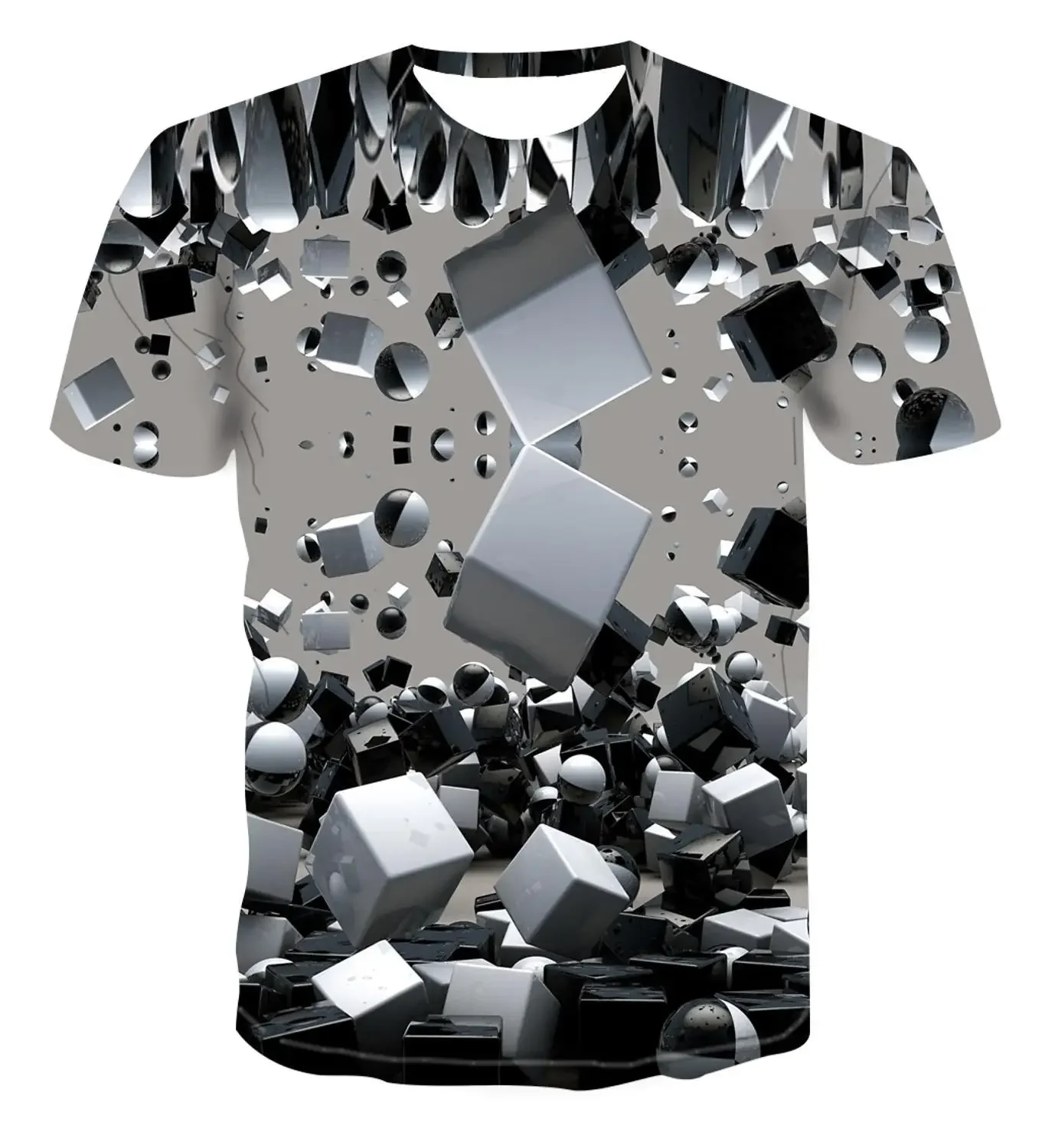 

New Summer Men's 3D T-shirt Casual Short Sleeved Round Neck Fashionable And Fun Printed Oversized Breathable T-shirt For Men And