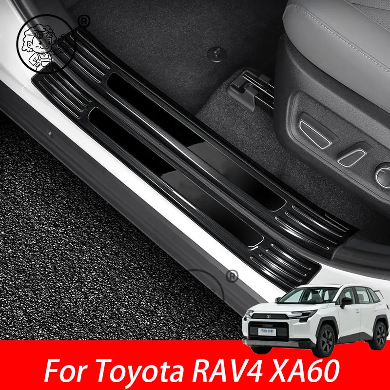 

For Toyota RAV4 XA60 6th 2026 2027 Car Door Sill Guards Stainless steel Protector Threshold Trim Cover Sticker Accessories