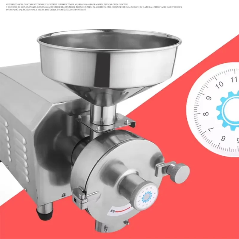 High-Quality Commercial Kitchen Electric Dry Food Grain Flour Nut Wheat Cereal Pepper Maize Corn Peanut Rice Grinder Machine