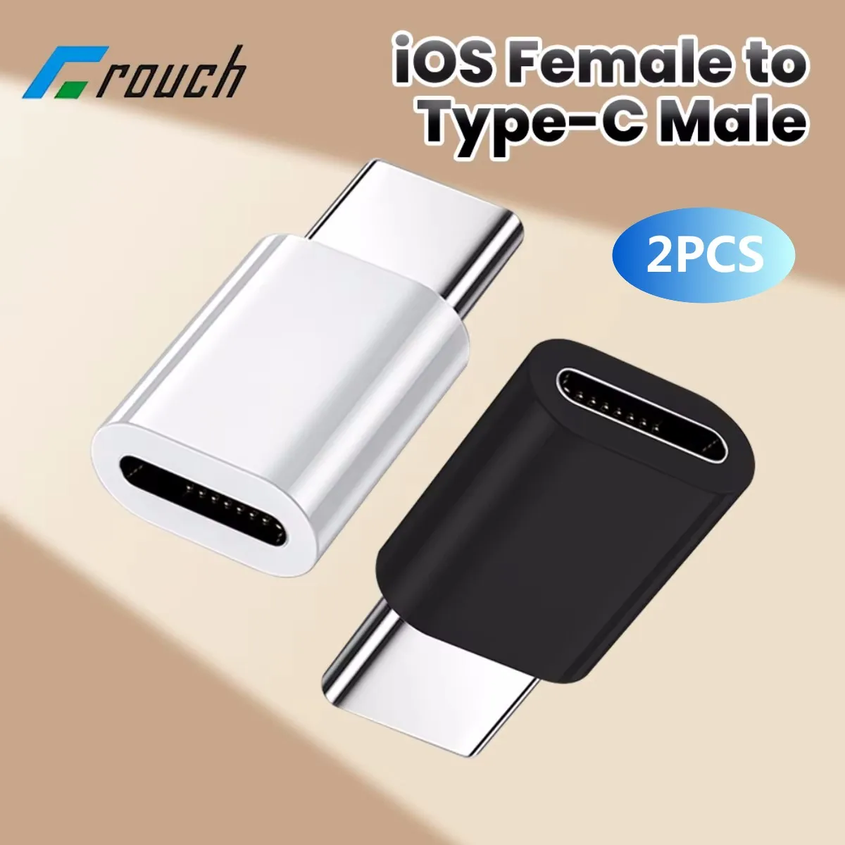 Adaptateur USB C vers Lightning, 2 pièces, convertisseur mâle vers IOS femelle, connecteur de charge/transfert de données haute vitesse pour iphone 15 16