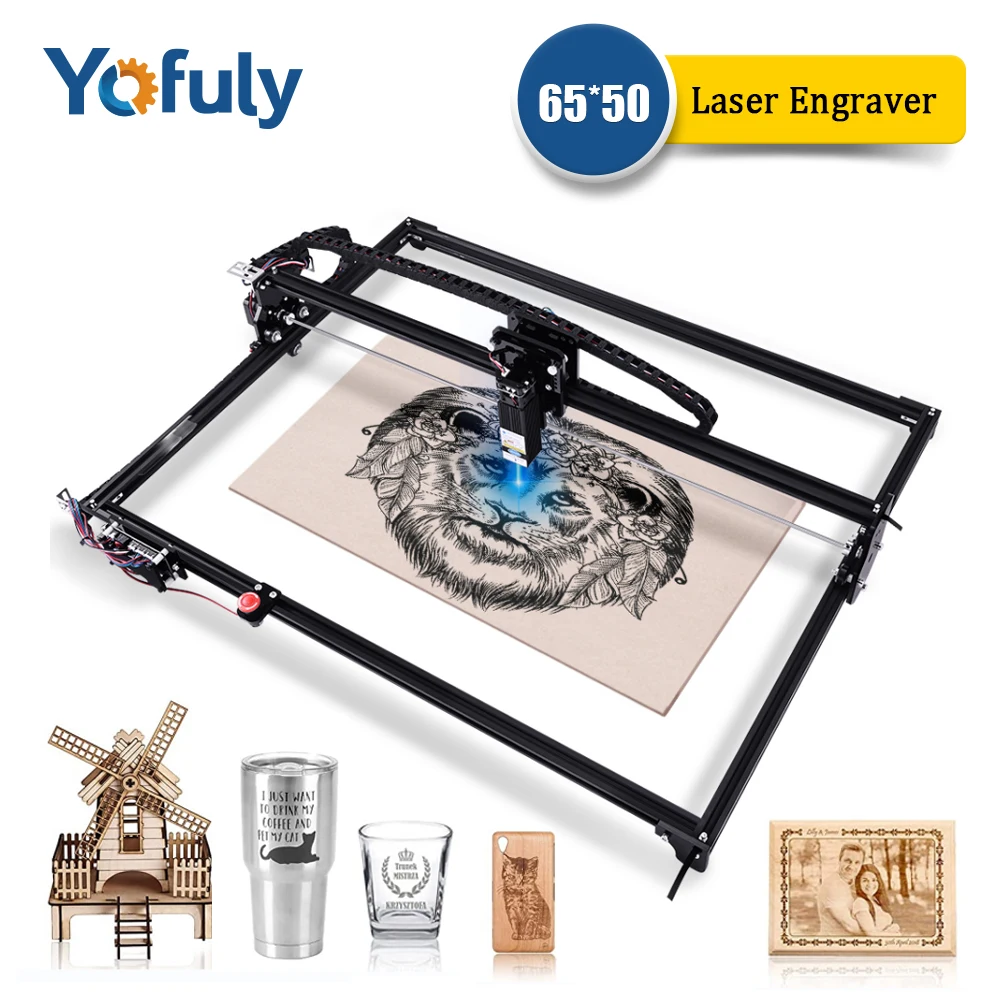 Working Area 65*50cm DIY CNC Engraving Machine, 6550 GRBL Laser Printer Engraver, Wood Cutting Machine Carving Metal Acrylic