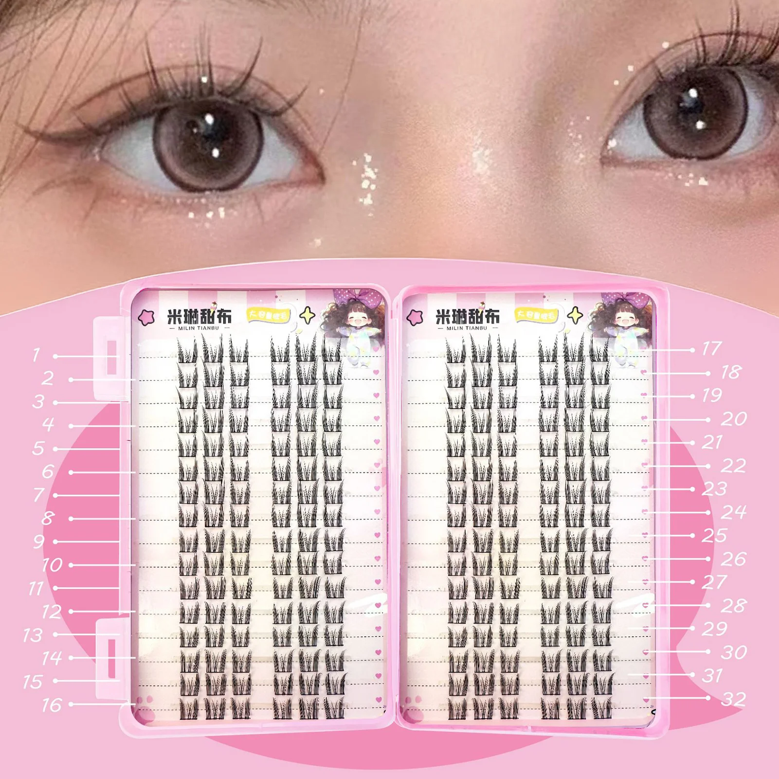 ชุดขนตาปลอมแบบเกาหลี 32Rows สำ - Eyelash Extension Anime Style บทวิจารณ์และราคา