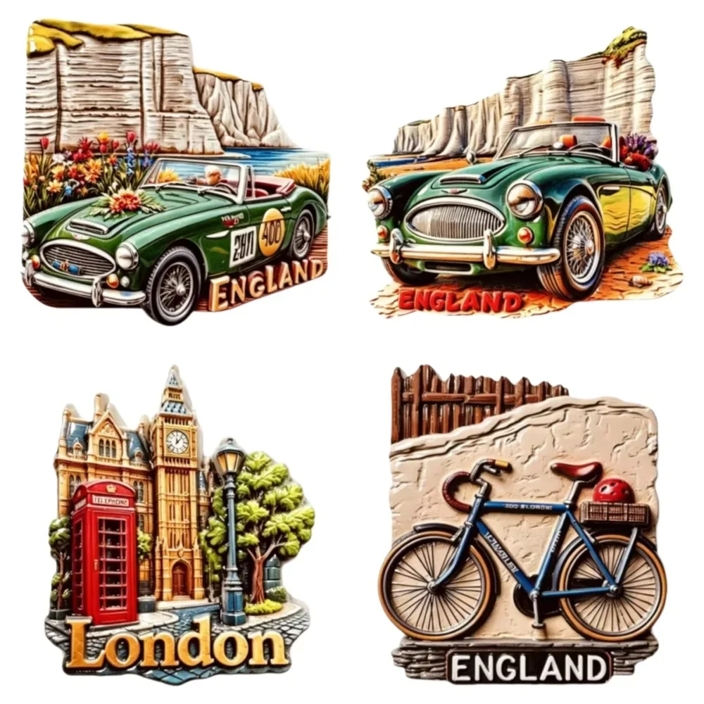 UK London Landmark 3D Fridge Magnets Big Ben Double Decker Bus Bear Soldier Tourist Souvenir Resin Magnetic Stickers