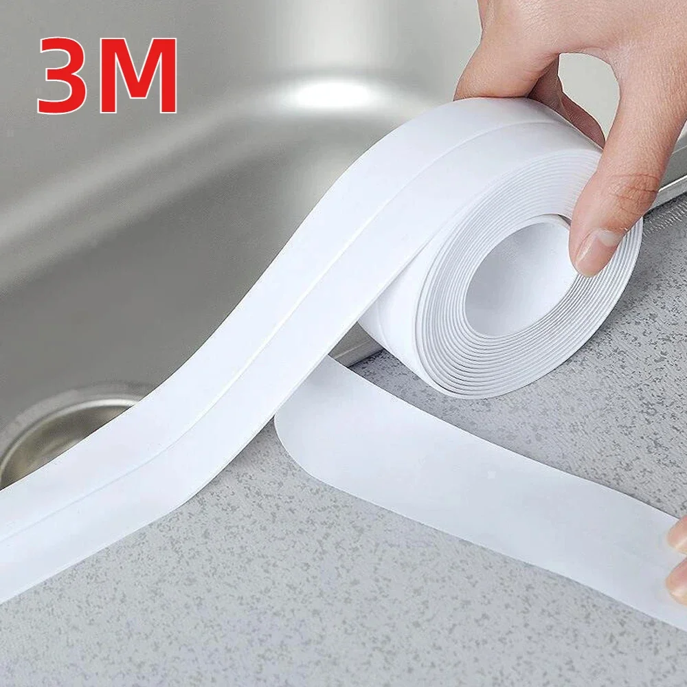 

Kitchen Waterproof Accessories 3M Home Bathroom Waterproof Wall Sticker Sealing Tape PVC Adhesive Sealing Tape Sink Edge Tape