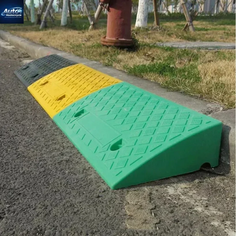 High 19cm Car Access Ramp Triangle Pad Speed Reducer Durable Threshold For Automobile Motorcycle Heavy Wheelchair Rubber Wheel