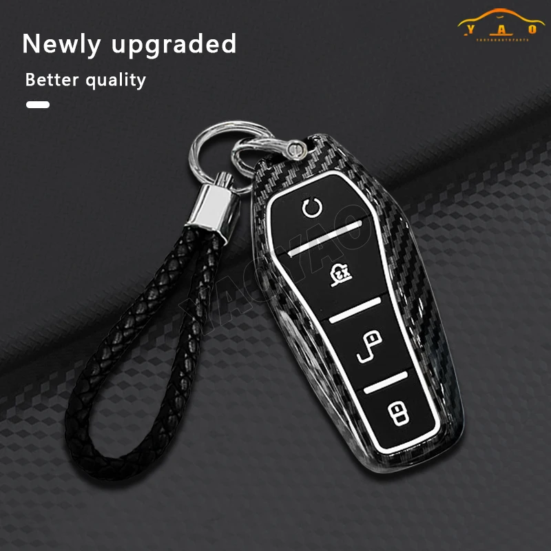 ABS Carbon fiber Remote Car Key Case For BYD Qin Song Plus Chazor Dmi Tang Han Dmp ATTO3 Seal U Dolphin EV