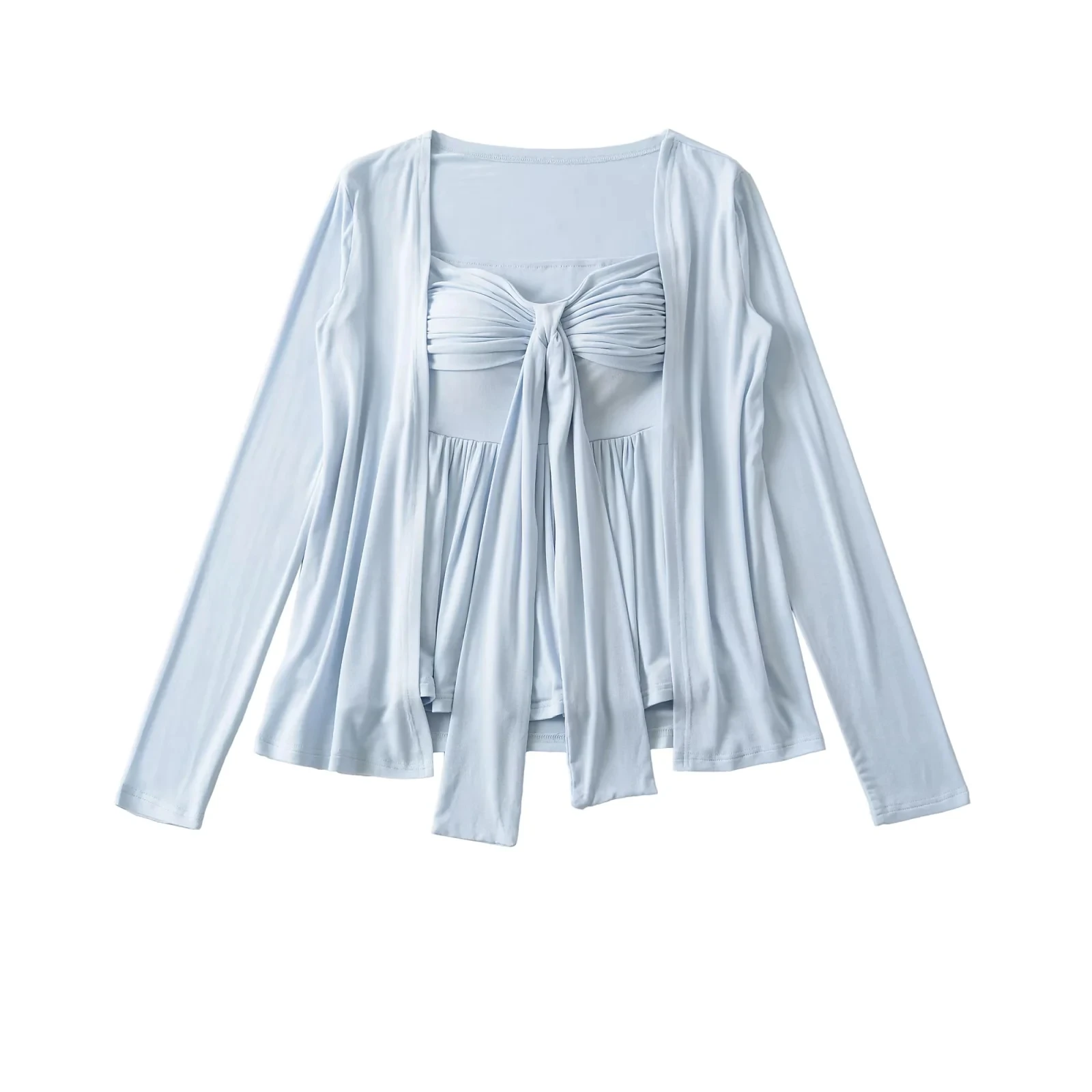 الوردي سترة سترة المرأة التخسيس مجموعة الكورية Sle طويلة Sve منتصف طول لباس غير رسمي للفتيات الصغيرات موسم الخريف