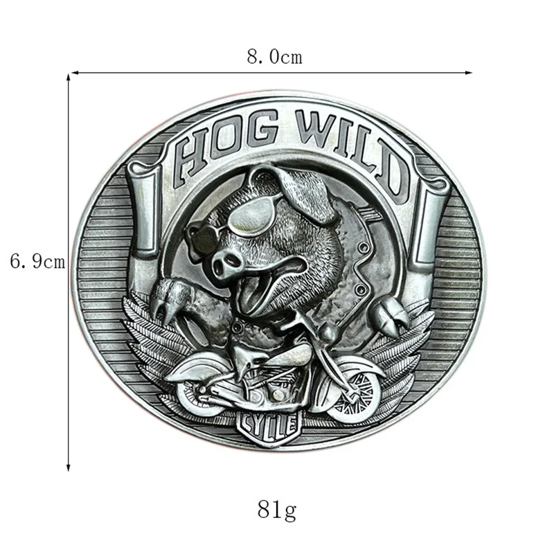 Motorcycle boar belt buckle Western style