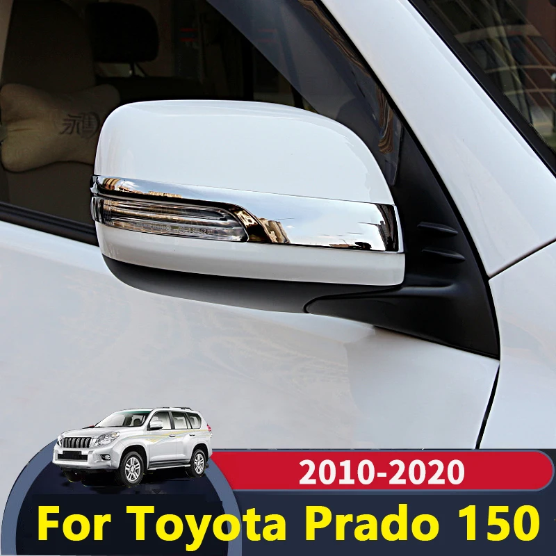 Chrome Car Rearview Mirrors Cover Trim Strip Sticker For Toyota Land Cruiser Prado 150 2010-2018 2019 2020 Exterior Accessories