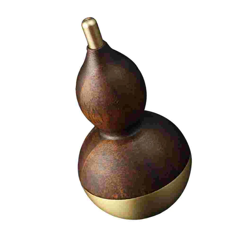 Gourd Decorative Ornaments Indoor Decorations for Home Mini Delicate Crafts Brass Wooden Black Walnut Mother Water Bottlr