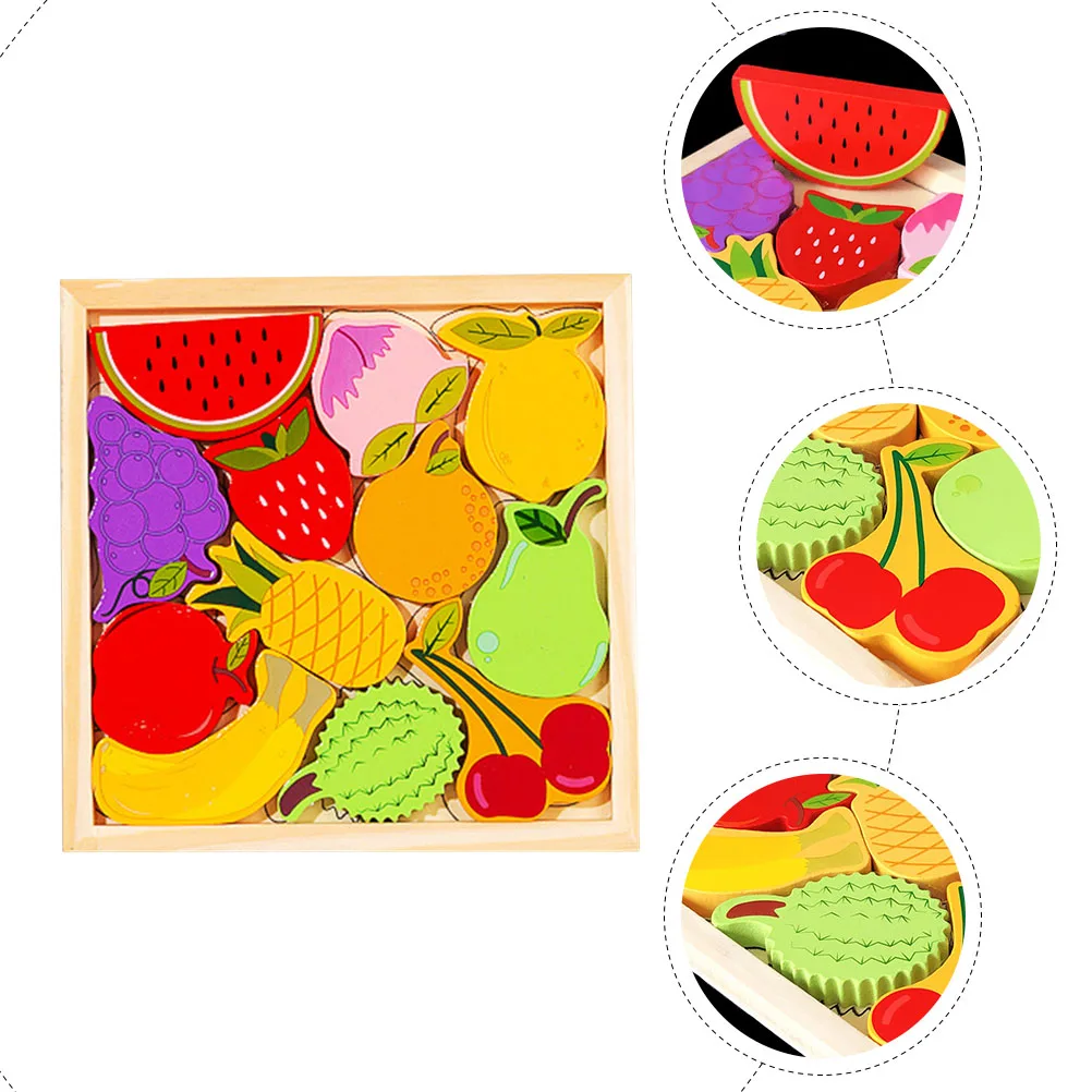 

Fruit Puzzle Learning Toy Wear-resistant Toddler Kids Puzzles Household Animal Wooden Supply