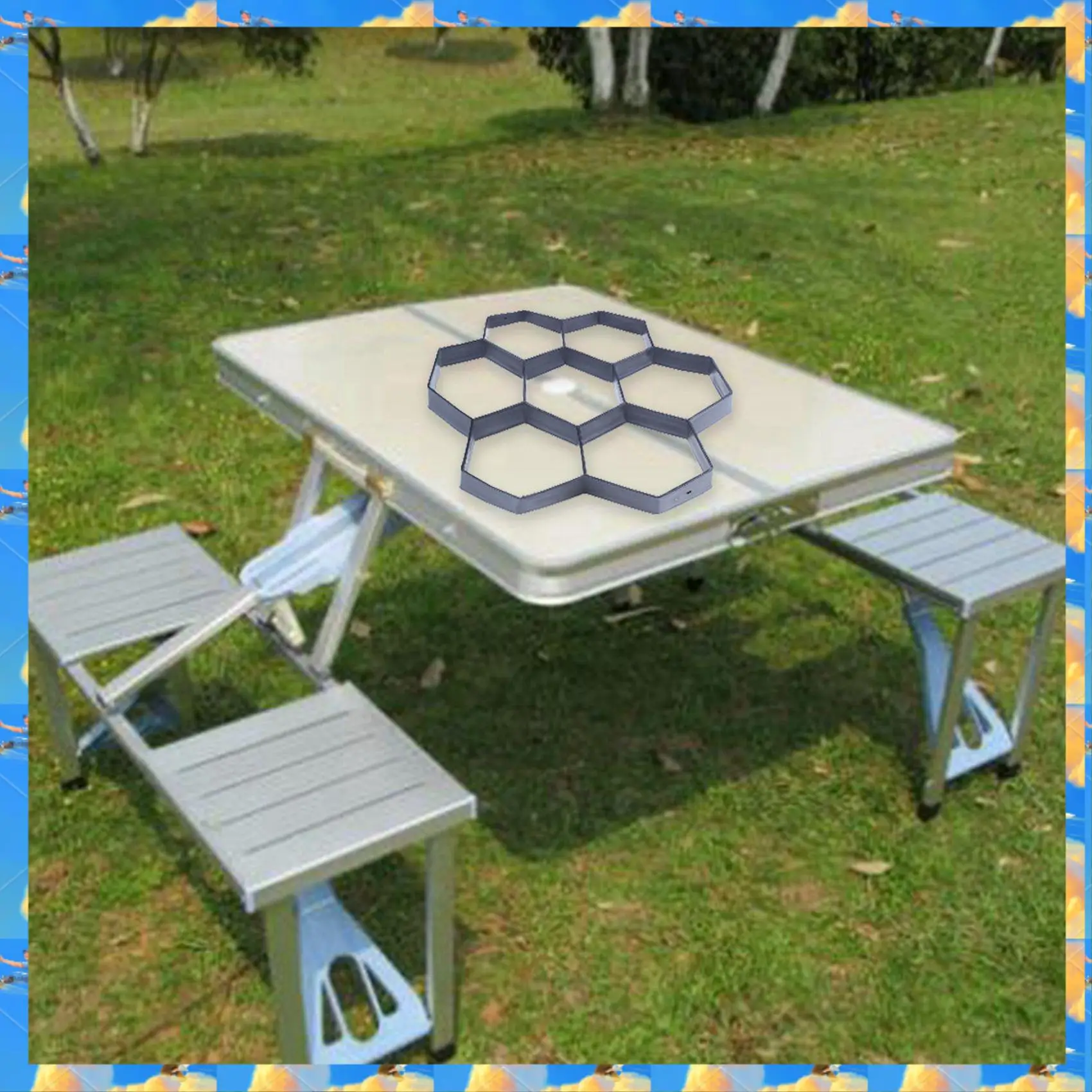 FTS 2X DIY Patio Walk Maker Stepping Stone Concrete Paver Mold Reusable Path Maker Mold Garden Paving Stone Molds 30X30cm