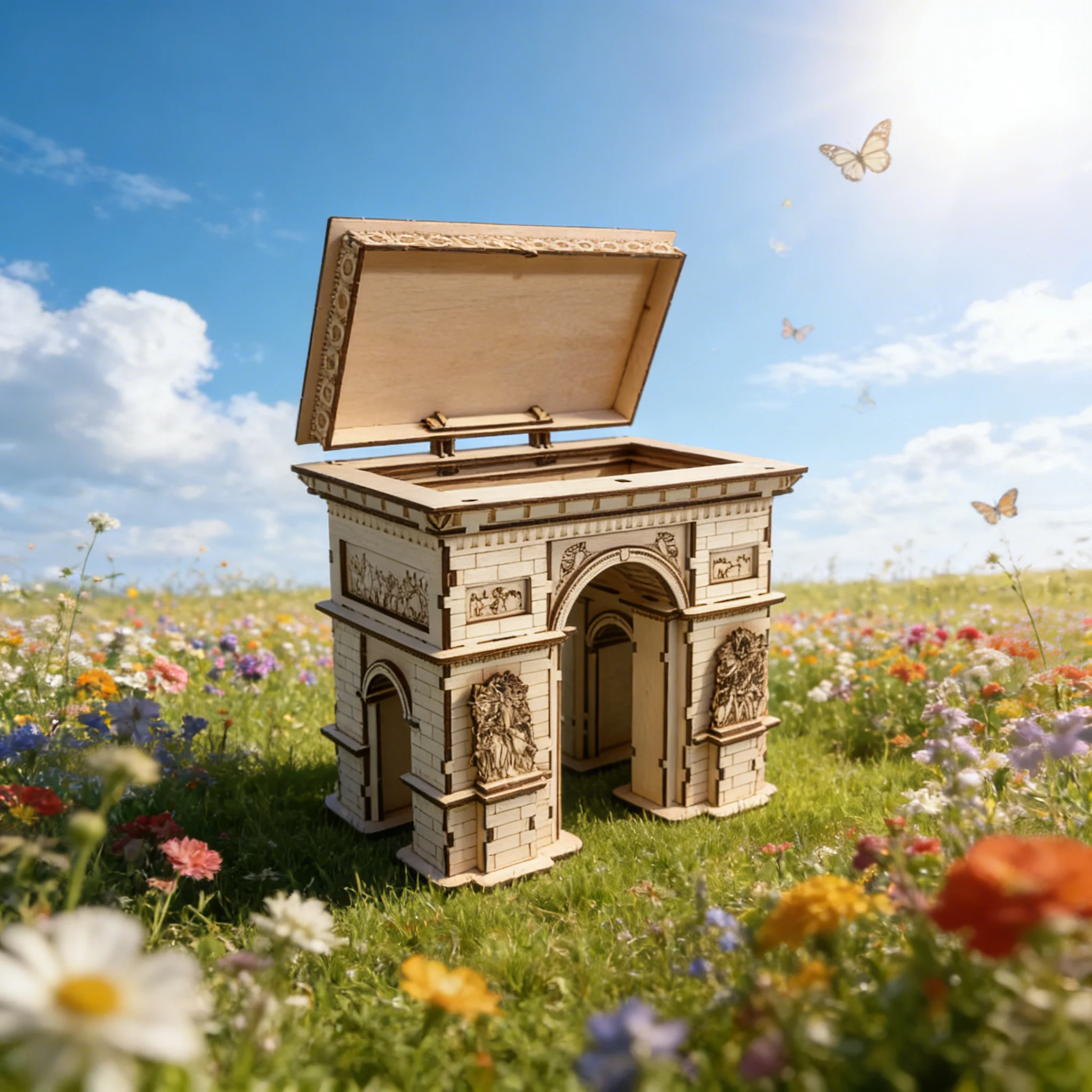 1 Arc de Triomphe DIY en bois, puzzle 3D créatif, parfait comme cadeau de vacances et décoration d'intérieur.