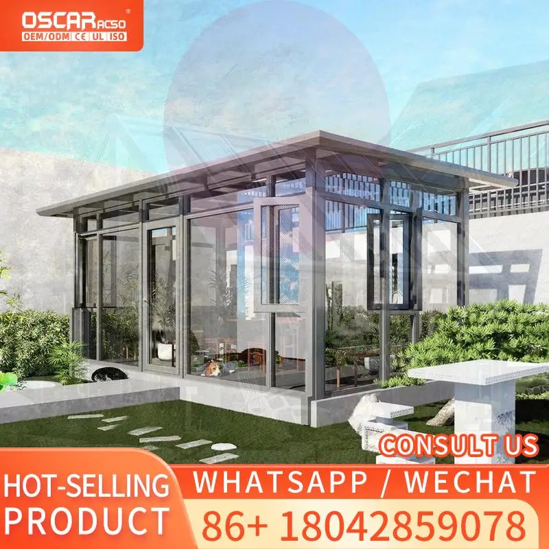 

10 Years Warranty Glass Tiled Sunroom Aluminium Outdoor Porch Enclosure Kit for Garden Balcony Patio sunroom