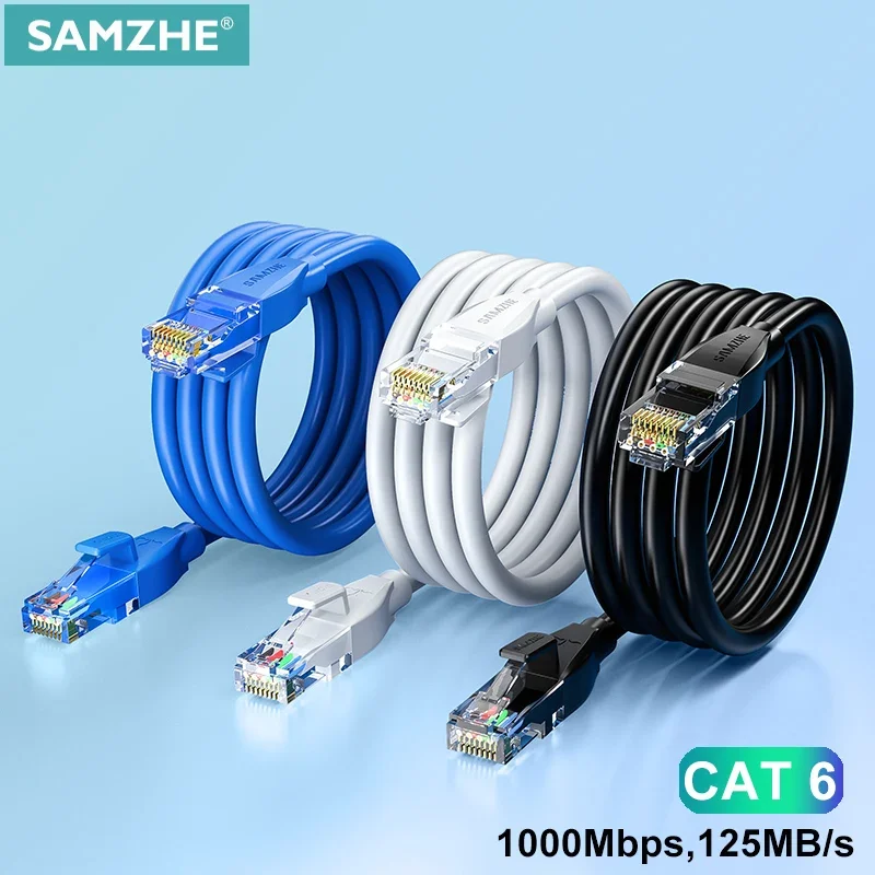삼지 1000Mbps Cat6 이더넷 케이블 기가비트 고속 인터넷 케이블 RJ45 차폐 네트워크 LAN 케이블 (PC, PS5, PS4, PS3, Xbox용)