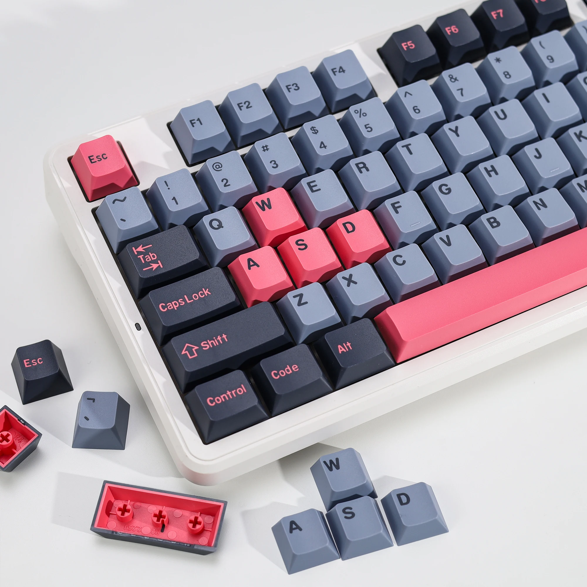 kbdiy-174キー-gmk-8008-キーキャップ-ダブルショット-pbt-セット-チェリープロファイル-カスタム-レトロ-キーキャップ-メカニカルキーボード用-キーキャップ-diy