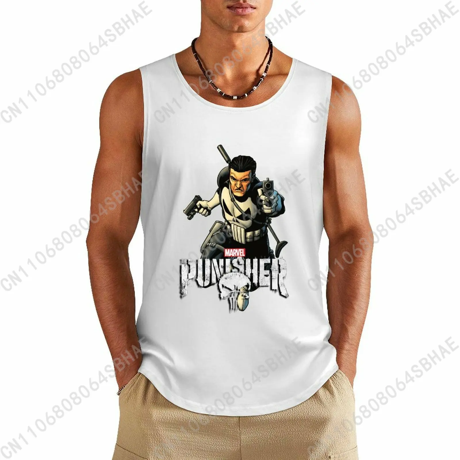 

Marvel The Punisher Custom Pattern Mens Cotton Tank Top Cotton Sleeveless Shirt Men Undershirt Personalized Gifts Cosplay
