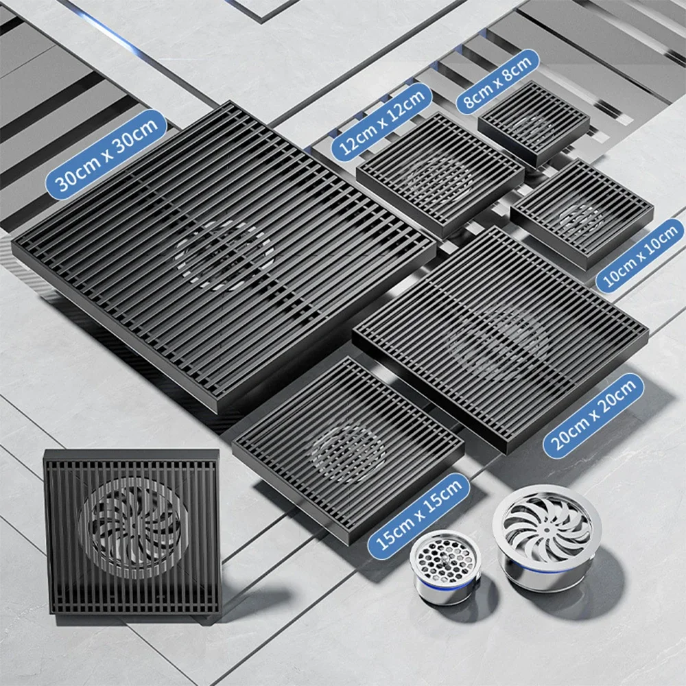

Outdoor Floor Drain Anti-odor Bathroom Drainage Shower Drains with Drainage Guide Line Courtyard Large Displacement Drainage