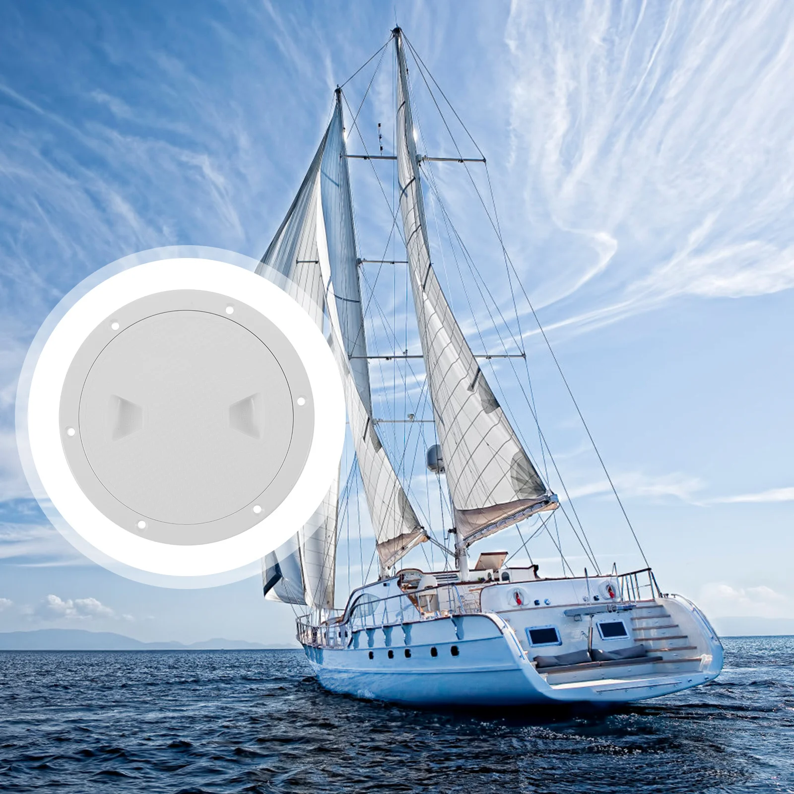 

Boat Hatch Cover Round Shape 1 Piece Wear-Resistant Plastic Deck Plate for Kayak Yacht Inspection Hole Non-Skid Surface