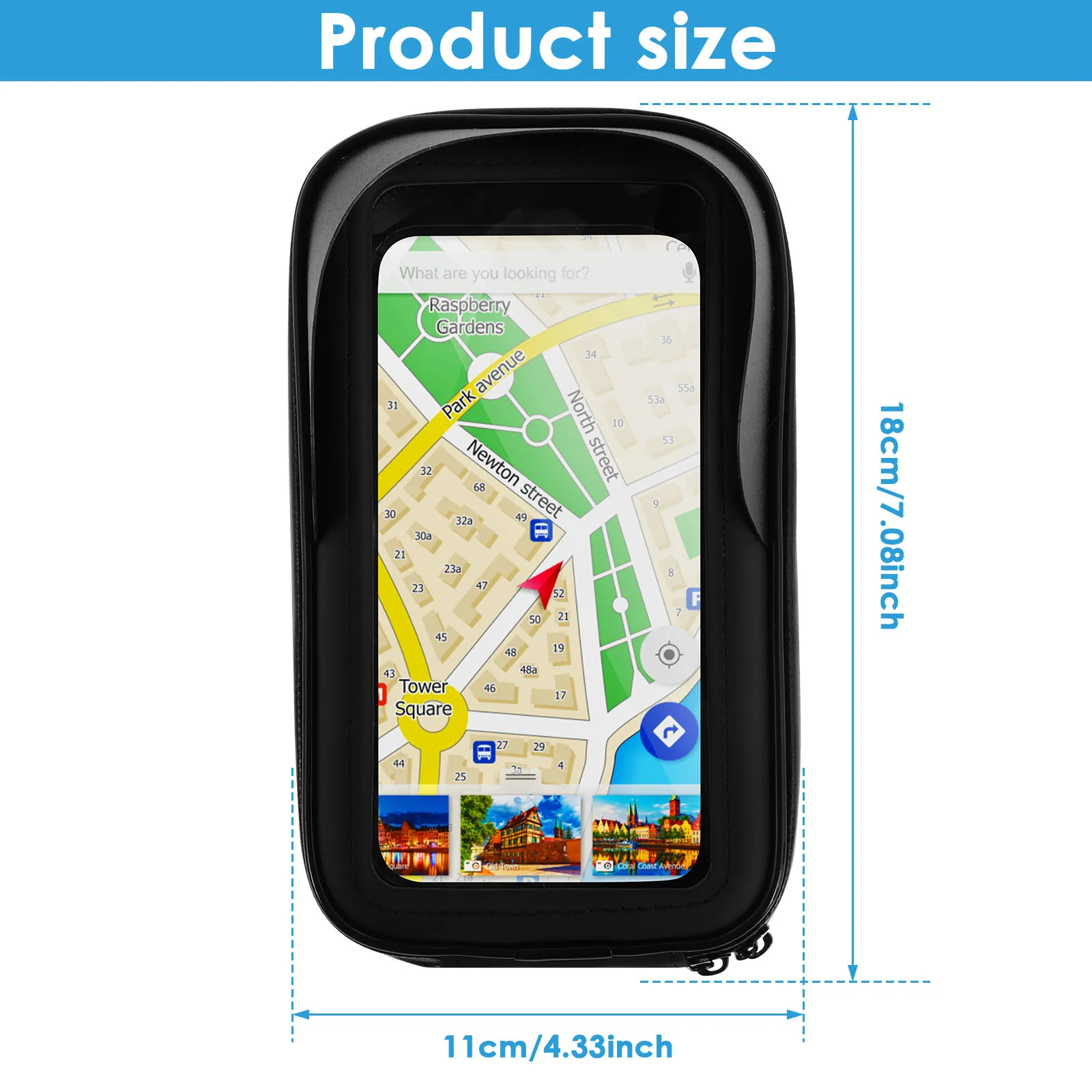 360 °   กระเป๋าใส่โทรศัพท์จักรยานแบบหมุนได้ กระเป๋าติดแฮนด์มอเตอร์ไซค์กันน้ำ กระเป๋าจักรยานสำหรับใส่โทรศัพท์แบบหน้าจอสัมผัส อุปกรณ์เสริมสำหรับยึดโทรศัพท์