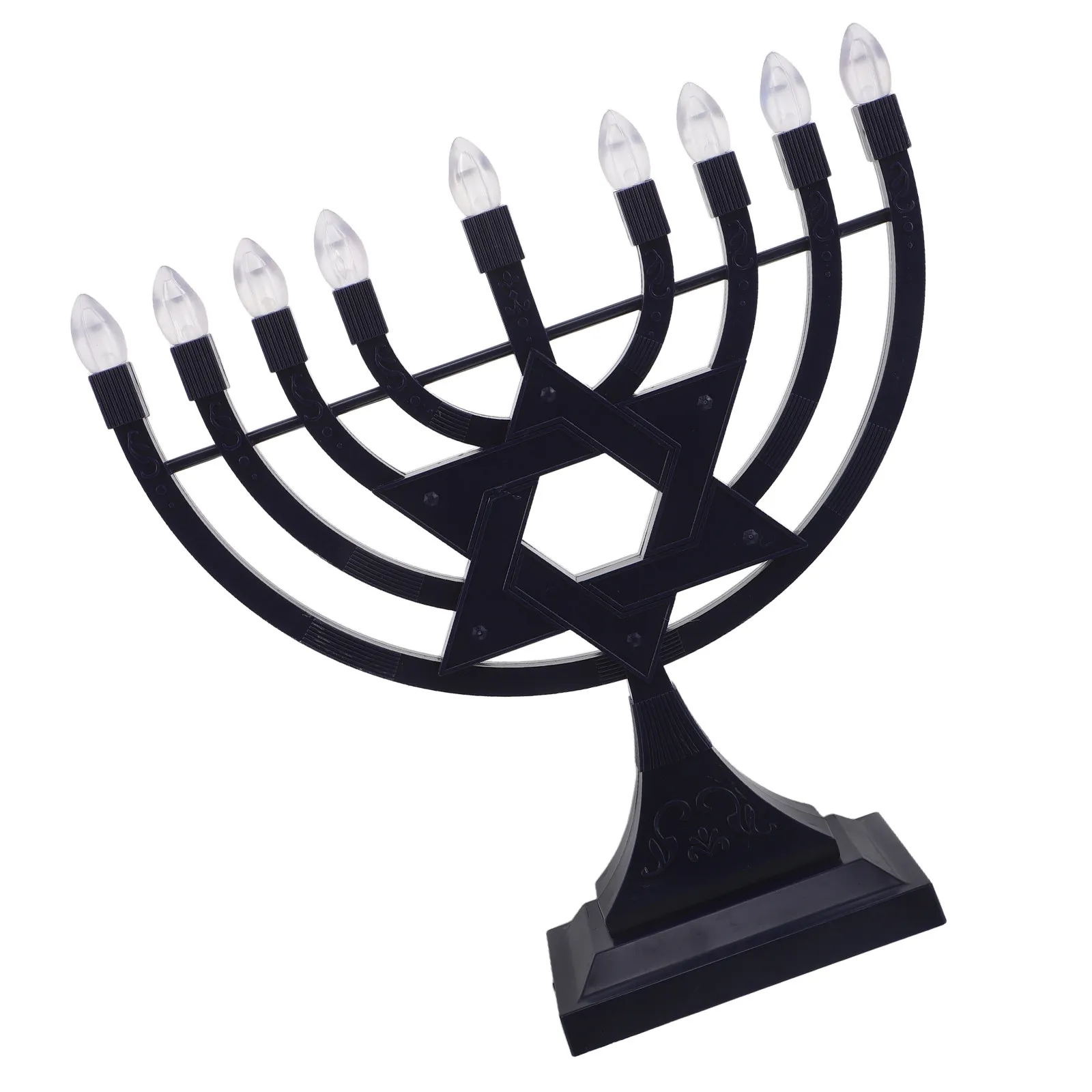 Electric Menorah 9 Branch Flame Shaped Bulbs Rechargeable Flameless Candles Hanukkah Table Decoration Festival Centerpiece