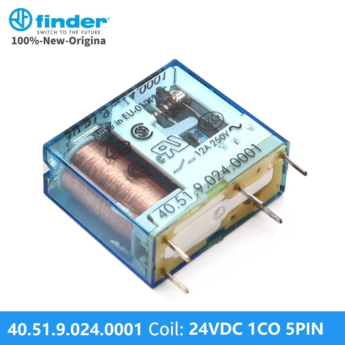 FINDER 100%-NEW 5PCS 40.51.9.024.0001 12A 5PIN 40.51 24VDC 1CO RELAY Original