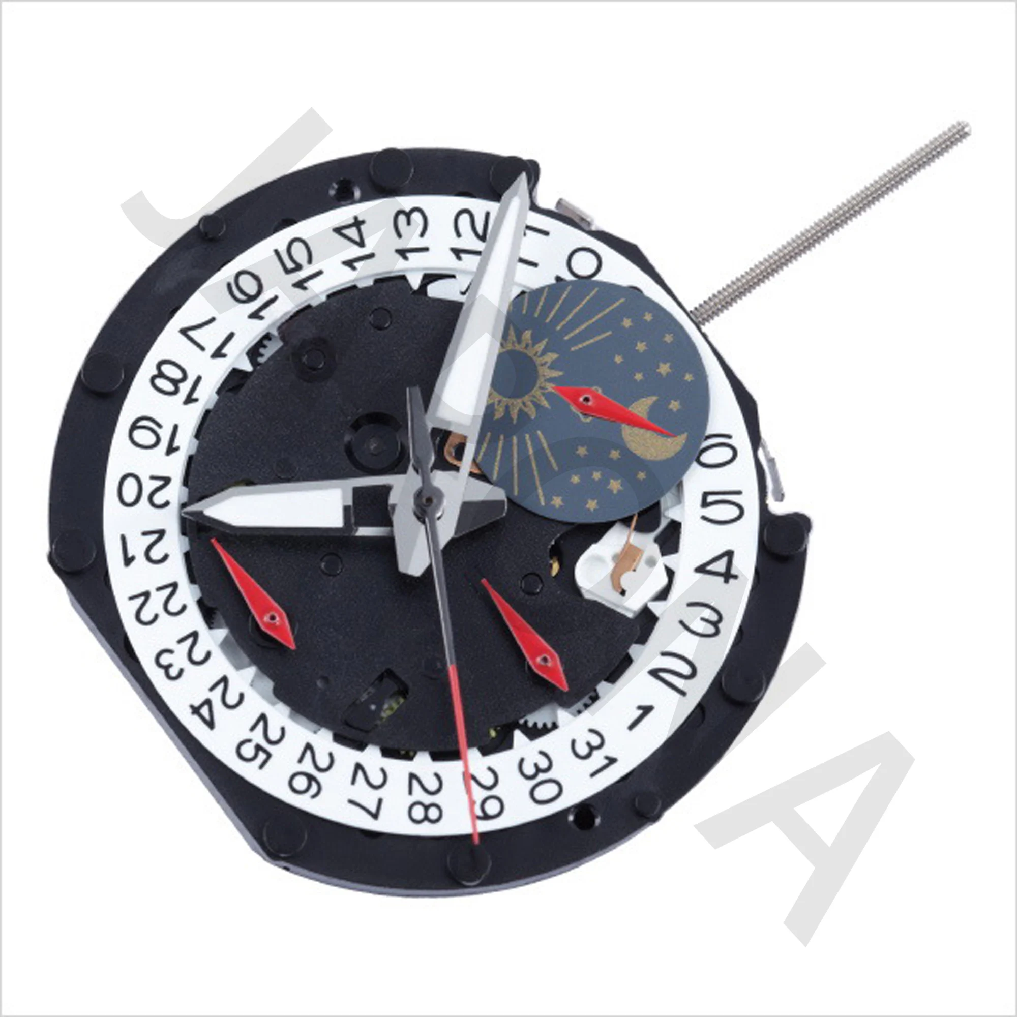 PE905-2 movement sunon PE90 china Ligne Quartz Three Hands with 3Eyes ＆Date Small Chronograph Second ＆ Minute sun&moon 24 huor